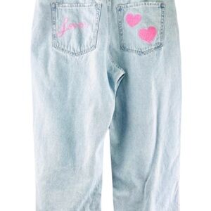 ❤️ Light Blue Heart Cutout Women's Jeans 33” waist
